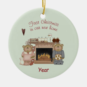Teddy Bear - Erste Weihnachten in unserer neuen Zu Keramik Ornament