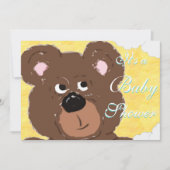 Teddy Bear Face Baby Dusche Einladung (Vorderseite)
