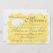 Teddy Bear Face Baby Dusche Einladung (Rückseite)