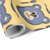 Teddy Bear Face (Junge) Geschenkpapier (Rolleneckpunkt)
