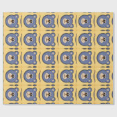 Teddy Bear Face (Junge) Geschenkpapier (Flach)