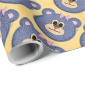 Teddy Bear Face (Mädchen) Geschenkpapier (Rolleneckpunkt)