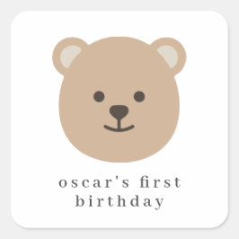 Teddy Bear Face - Paper Napkin Quadratischer Aufkleber