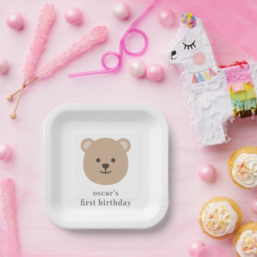 Teddy Bear Face Pappteller (Party)