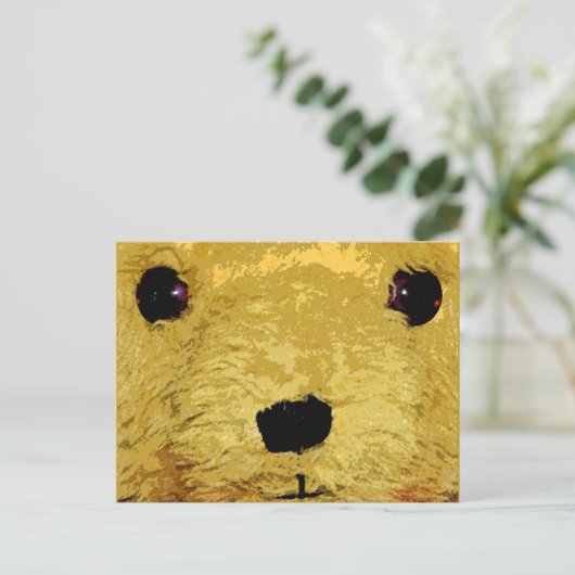 Teddy Bear Face Postkarte (Stehend Vorderseite)
