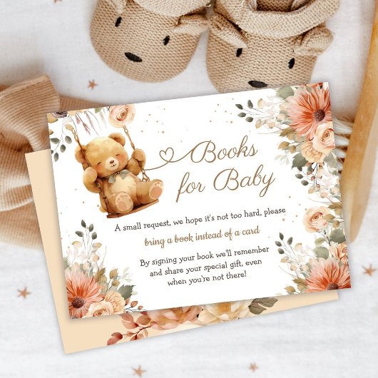 Teddy Bear Fall Herbst Babydusche Bücher für Baby Begleitkarte