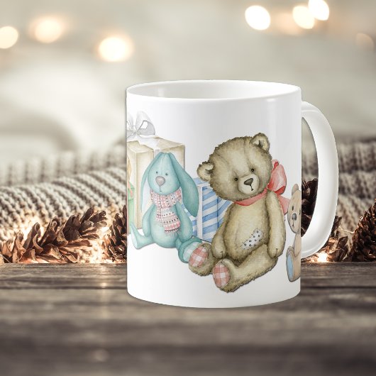 Teddy Bear Familie Weihnachten Morgen Kaffeetasse