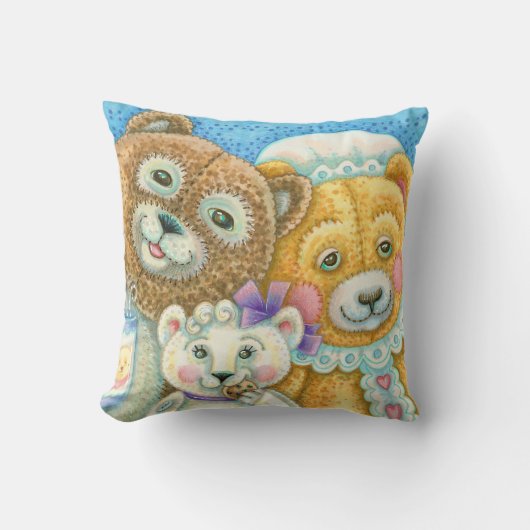 Teddy Bear Family Bruin THROW PILLOW Kissen (Vorderseite)