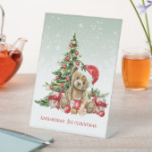 Teddy Bear farbenfrohe Bäume Baby 1. Weihnachten Sockelschild (In Situ)