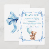 Teddy Bear farbenfroher Ballon Beary First Birthda Dankeskarte (Vorne/Hinten)