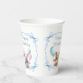 Teddy Bear farbenfroher Ballon Beary First Birthda Pappbecher (Rechts)