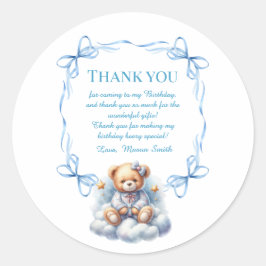 Teddy Bear farbenfroher Ballon Beary First Birthda Runder Aufkleber