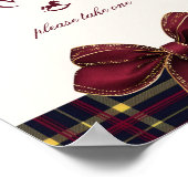 Teddy Bear Favors Red Gold Bow Plaid Poster (Ecke)