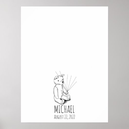 Teddy Bear Fingerprint Gästebuch (Vorne)