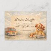 Teddy Bear Firefighter Diapper Raffle Begleitkarte (Vorderseite)