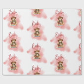 Teddy Bear Fireman Boy Baby Shower Geschenkpapier (Flach)