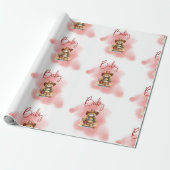 Teddy Bear Fireman Boy Baby Shower Geschenkpapier (Ungerollt)