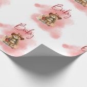 Teddy Bear Fireman Boy Baby Shower Geschenkpapier (Ecke)