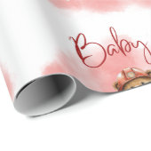 Teddy Bear Fireman Boy Baby Shower Geschenkpapier (Rolleneckpunkt)