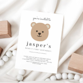Teddy Bear First Birthday Einladung