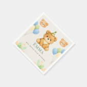 Teddy Bear First Birthday Paper Napkin Serviette (Ecke)