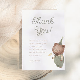 Teddy Bear First Birthday Party Dankeskarte