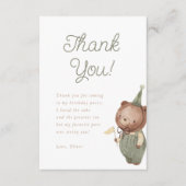 Teddy Bear First Birthday Party Dankeskarte (Vorderseite)