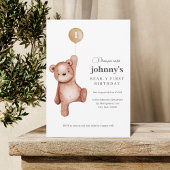 Teddy Bear First Birthday Party Einladung