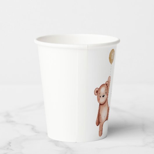 Teddy Bear First Birthday Party Pappbecher (Rechts)