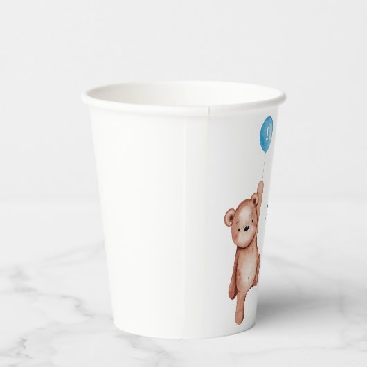 Teddy Bear First Birthday Party Pappbecher (Rechts)