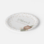 Teddy Bear First Birthday Party Pappteller (Schrägansicht)