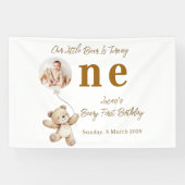 Teddy Bear First Birthday Photo   Banner (Horizontal)