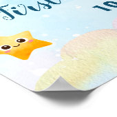 Teddy Bear First Birthday Poster | Nursery & Party (Ecke)