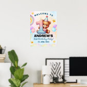 Teddy Bear First Birthday Poster | Nursery & Party (Heimbüro)