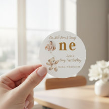 Teddy Bear First Birthday Stickers