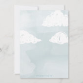 Teddy Bear Floating mit Balloons Boy Baby Shower Einladung (Rückseite)