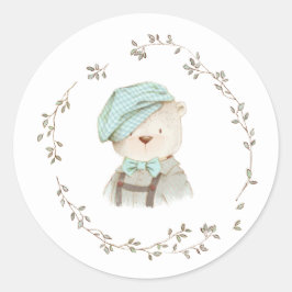 Teddy Bear Floral Baby Dusche Umschlag Aufkleber