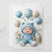 Teddy Bear Floral Einladung (Rückseite)