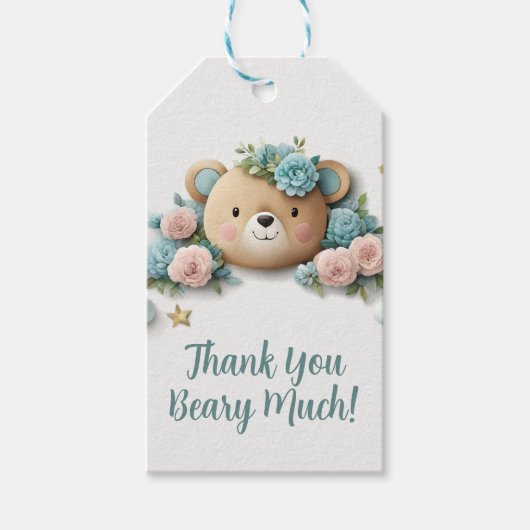Teddy Bear Floral Geschenkanhänger (Vorderseite)