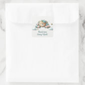 Teddy Bear Floral Quadratischer Aufkleber (Tasche)