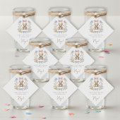 Teddy Bear Floral Wreath Baby Shower drinks Geschenkanhänger