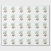 Teddy Bear for Baby Script Baby Shooting Wrapping Geschenkpapier (Flach)