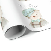 Teddy Bear for Baby Script Baby Shooting Wrapping Geschenkpapier (Rolleneckpunkt)