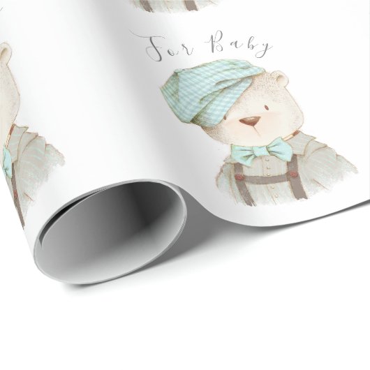 Teddy Bear for Baby Script Baby Shooting Wrapping Geschenkpapier (Rolleneckpunkt)