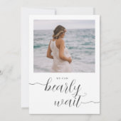 Teddy Bear & Foto Baby Boy Baby Shower Einladung (Rückseite)