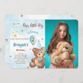 Teddy Bear Foto Einladung (Vorne/Hinten)