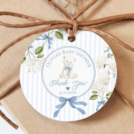 Teddy Bear French Nursery Baby shower Thank you Geschenkanhänger