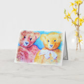 TEDDY BEAR FRIENDS KARTE (Gelbe Blume)