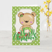 Teddy Bear Frohe Weihnachten Karte (Gelbe Blume)