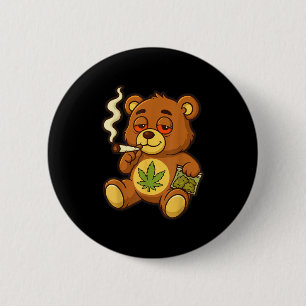 Teddy Bear Funny Wear Rauchen Bär mit Gelenk Button